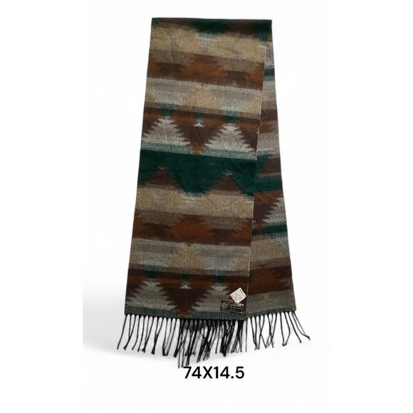 Cashmyarn by Berkshire in tribal design wrap shawl 74x14.5 - Picture 3 of 4